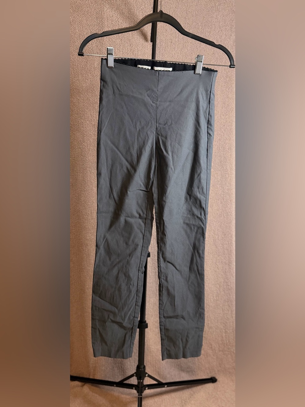 ELLE Skinny Ankle Pants XS Charcoal Gray Stretch Pull On Career Pants